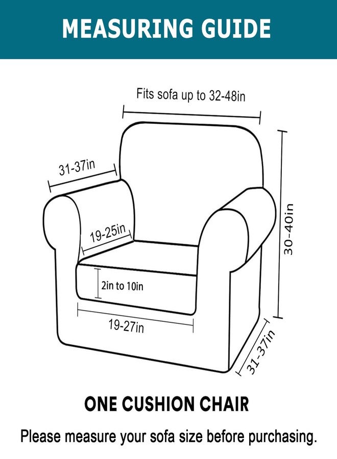 KRFOONN 2 Piece Chair Covers Printed Sofa Covers Couch Covers Washable Armchair Sofa Couch Slipcover Furniture Protector with Elastic Bottom for Living Room (Armchair, A1), Small - Image 2